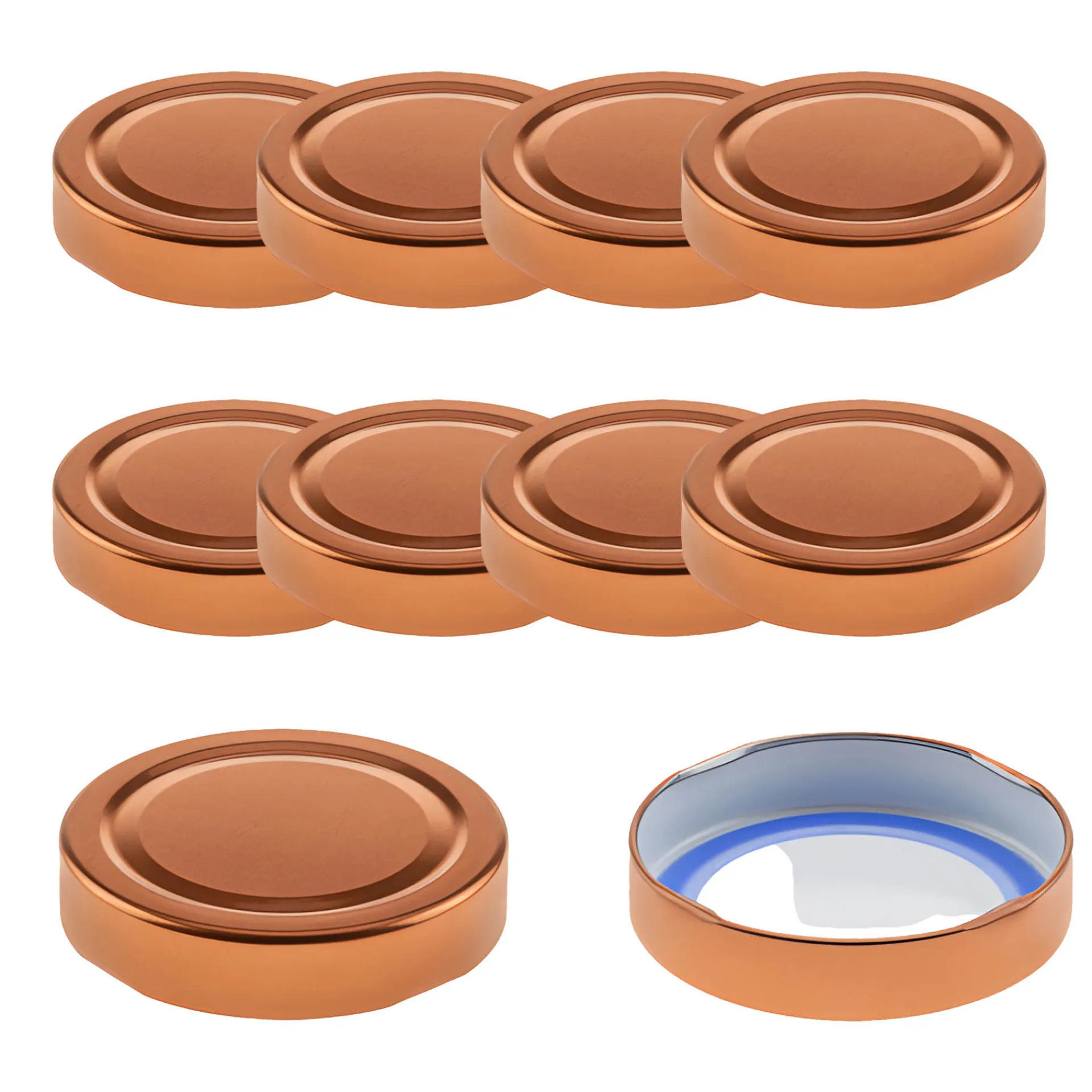 Blueseal Deckel|Twist-Off-Deckel Deep|TO 66 Deep kupfer past. BLUESEAL, 10 Stück