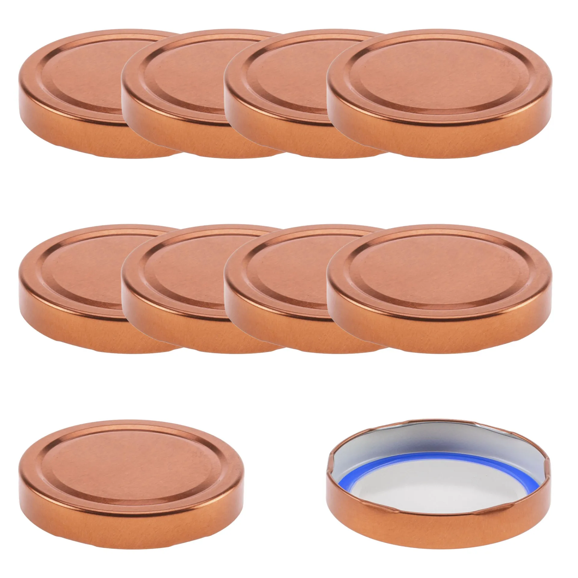 Blueseal Deckel|Twist-Off-Deckel Deep|TO 82 Deep kupfer past. BLUESEAL, 10 Stück