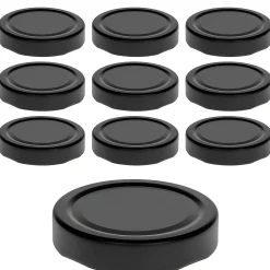 Twist-Off-Deckel Deep|TO 66 Deep schwarz matt past., 10 Stück