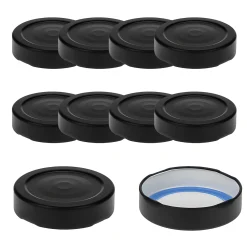 Blueseal Deckel|Twist-Off-Deckel Deep|TO 58 Deep schwarz matt past. mit Button BLUESEAL, 10 Stück