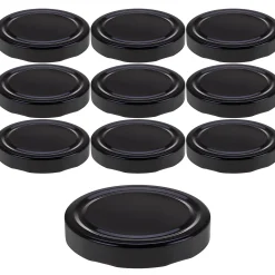Twist-Off-Deckel Deep|TO 82 Deep schwarz past., 10 Stück