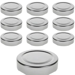 Twist-Off-Deckel Deep|TO 58 Deep silber past., 10 Stück