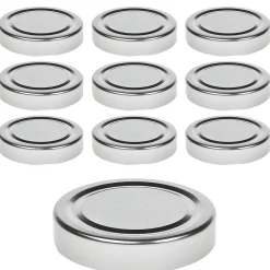 Twist-Off-Deckel Deep|TO 66 Deep silber past., 10 Stück