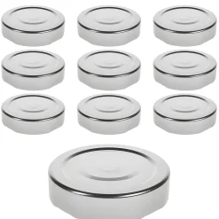 Twist-Off-Deckel Deep|TO 58 Deep silber past. mit Button, 10 Stück