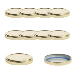 Blueseal Deckel|Twist-Off-Deckel|TO  63 gold past. BLUESEAL, 10 Stück