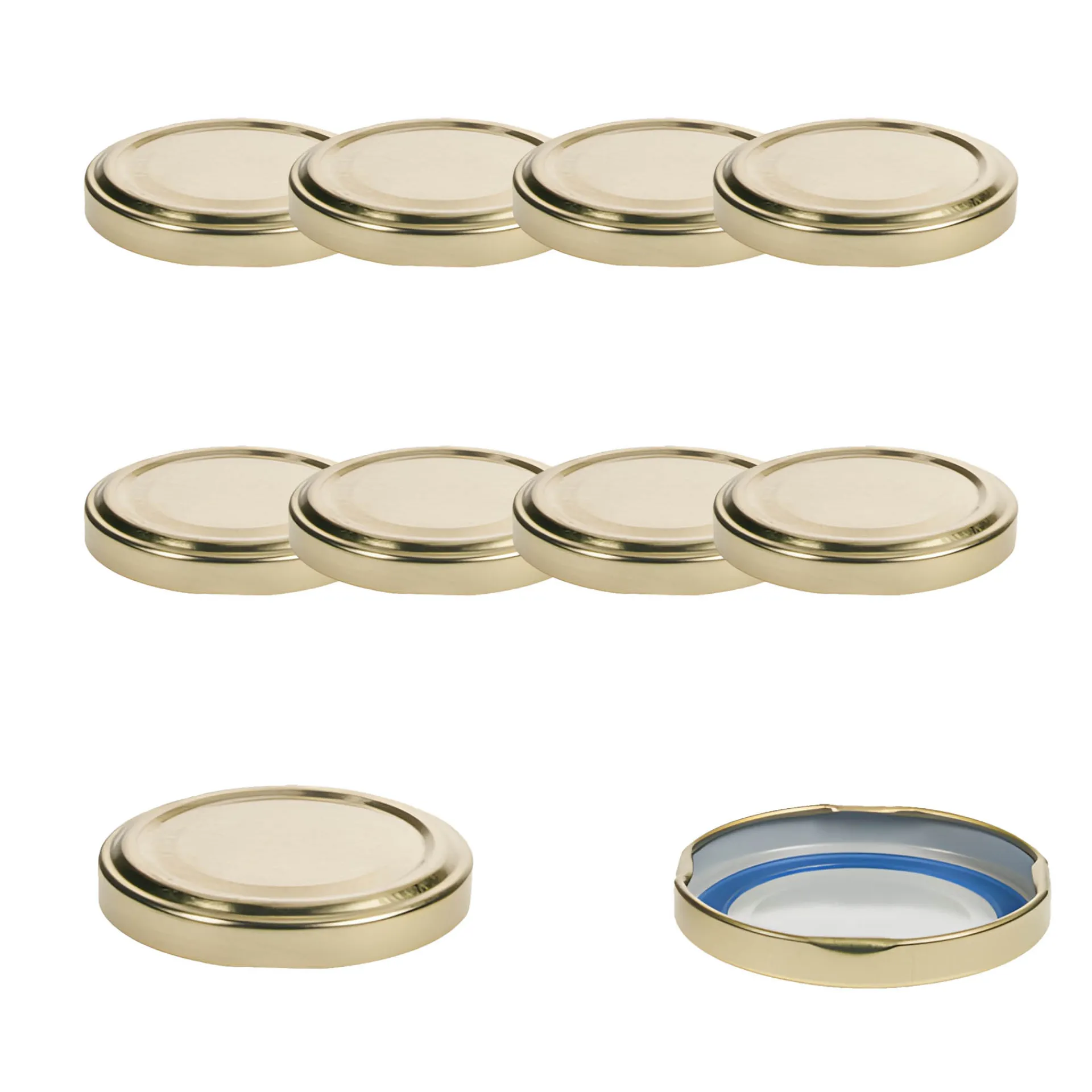Blueseal Deckel|Twist-Off-Deckel|TO 58 gold past. BLUESEAL, 10 Stück