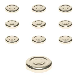Twist-Off-Deckel|Twist-Off-Deckel|TO  43 gold past. mit Button, 10 Stück