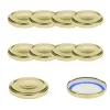 Blueseal Deckel|Twist-Off-Deckel|TO  63 gold ster. mit Button BLUESEAL, 10 Stück