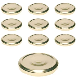 Twist-Off-Deckel|Twist-Off-Deckel|TO  66 gold ster. mit Button, 10 Stück