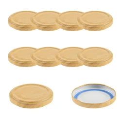 Blueseal Deckel|Twist-Off-Deckel|TO 63 Holzdekor matt past. BLUESEAL, 10 Stück