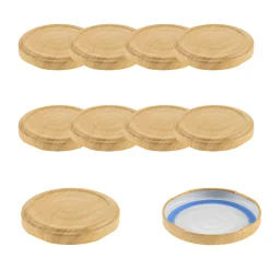 Blueseal Deckel|Twist-Off-Deckel|TO 63 Holzdekor matt past. mit Button BLUESEAL, 10 Stück