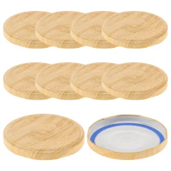 Blueseal Deckel|Twist-Off-Deckel|TO  82 Holzdekor matt past. mit Button BLUESEAL, 10 Stück