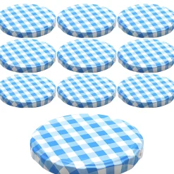 Twist-Off-Deckel|TO  82 kariert blau/weiß ster., 10 Stück