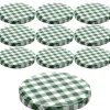 Twist-Off-Deckel|TO  82 kariert grün/weiß ster., 10 Stück