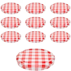 Aufstriche Und Dips|Twist-Off-Deckel|TO  66 kariert rot/weiß ster., 10 Stück