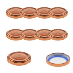 Blueseal Deckel|Twist-Off-Deckel|TO  53 kupfer past. mit Button BLUESEAL, 10 Stück