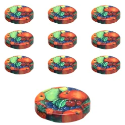 Twist-Off-Deckel|Twist-Off-Deckel|TO  53 Obstdekor past. mit Button, 10 Stück