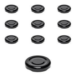 Twist-Off-Deckel|Twist-Off-Deckel|TO  38 schwarz past., 10 Stück