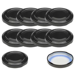 Blueseal Deckel|Twist-Off-Deckel|TO  48 schwarz past. BLUESEAL, 10 Stück
