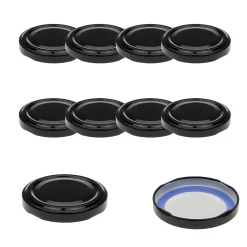 Blueseal Deckel|Twist-Off-Deckel|TO  58 schwarz past. BLUESEAL, 10 Stück