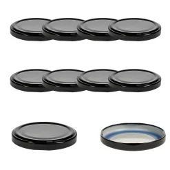 Blueseal Deckel|Twist-Off-Deckel|TO  66 schwarz past. BLUESEAL, 10 Stück