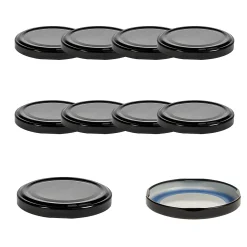 Blueseal Deckel|Twist-Off-Deckel|TO  63 schwarz past. BLUESEAL, 10 Stück