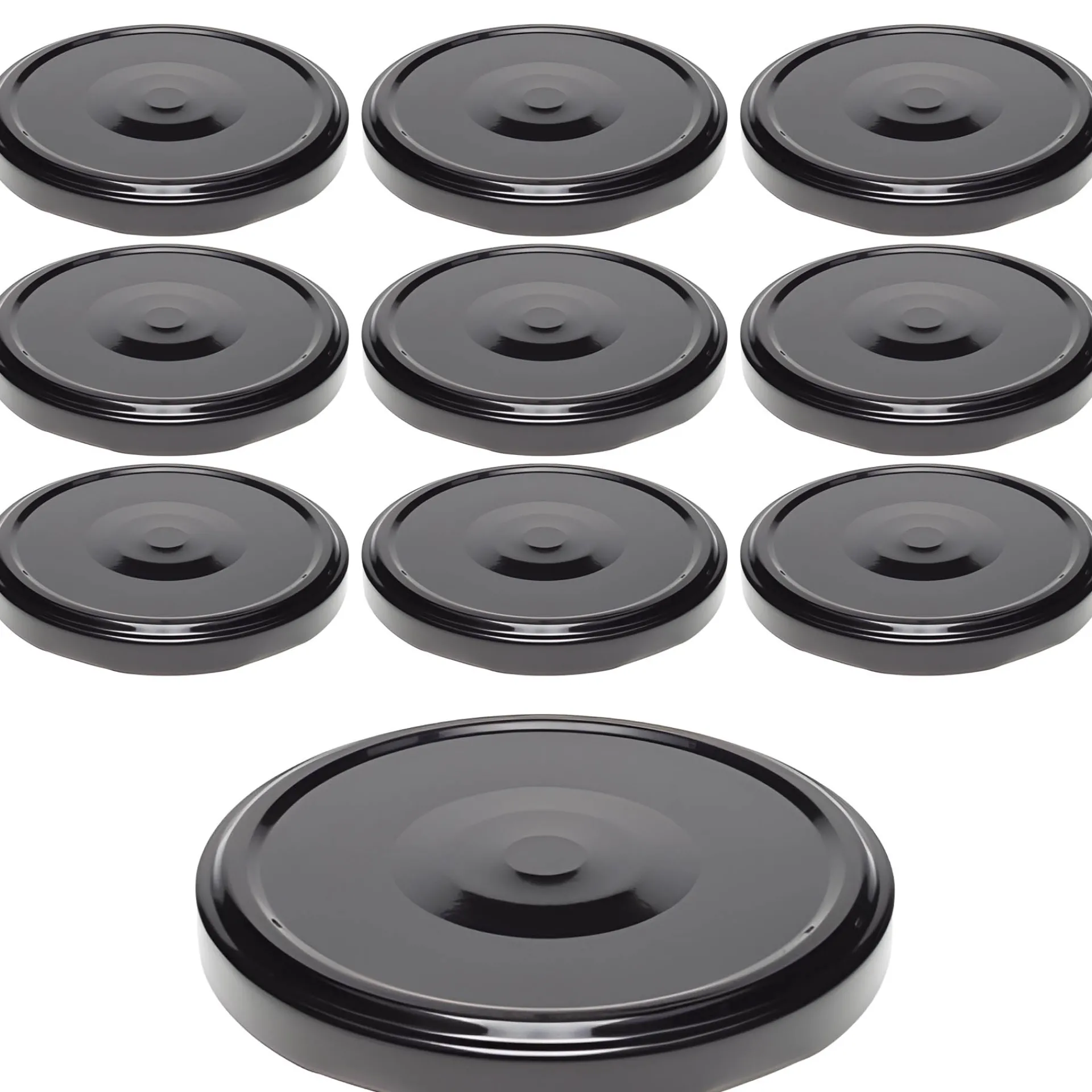 Twist-Off-Deckel|TO 82 schwarz ster. mit Button, 10 Stück