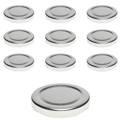 Twist-Off-Deckel|TO  58 silber past., 10 Stück
