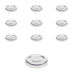 Twist-Off-Deckel|Twist-Off-Deckel|TO  43 silber past. mit Button, 10 Stück