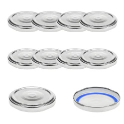 Blueseal Deckel|Twist-Off-Deckel|TO  66 silber past. mit Button BLUESEAL, 10 Stück