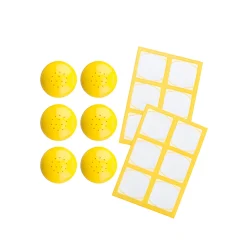 Gewürzmühlen, Streuverschlüsse|Deckel-Sets|TO 38 Streuerkappe 6er plus 12 Etiketten, gelb