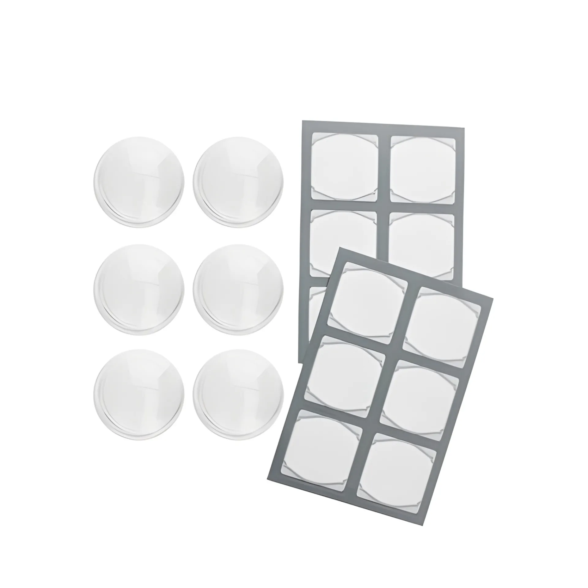 Gewürzmühlen, Streuverschlüsse|Deckel-Sets|TO 38 Streuerkappe 6er plus 12 Etiketten, transparent