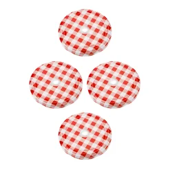 Feiern Und Feste|Picknick-Zubehör|TO 82 Trinkhalmdeckel rot kariert, Loch Ø 8 mm, 4 Stück