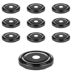 Feiern Und Feste|Picknick-Zubehör|TO 58 Trinkhalmdeckel schwarz, Loch Ø 13 mm, 10 Stück