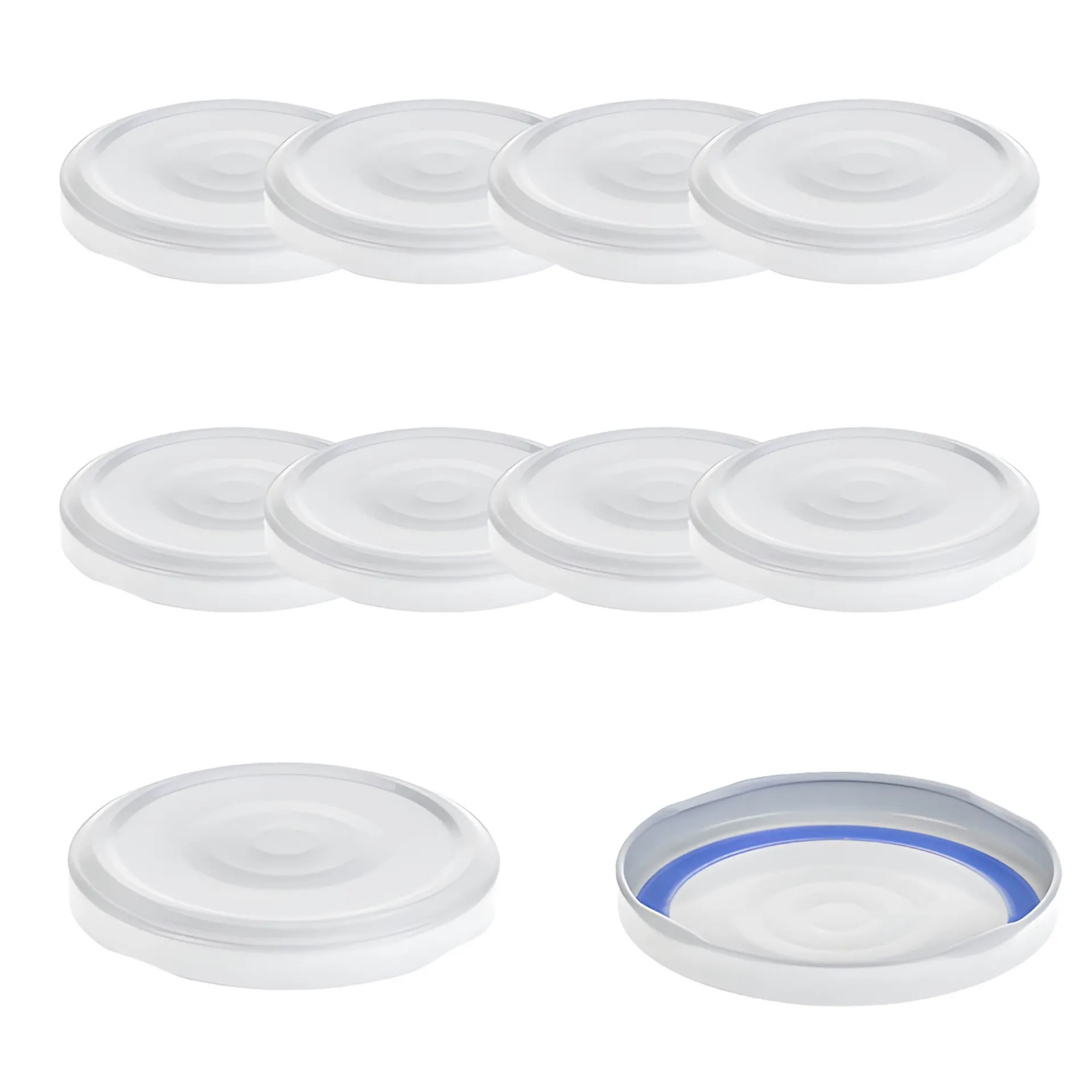 Blueseal Deckel|Twist-Off-Deckel|TO 70 weiß past. mit Button BLUESEAL, 10 Stück