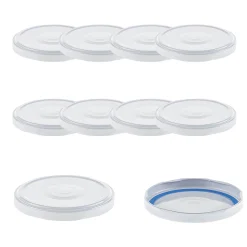Blueseal Deckel|Twist-Off-Deckel|TO  82 weiß past. mit Button BLUESEAL, 10 Stück