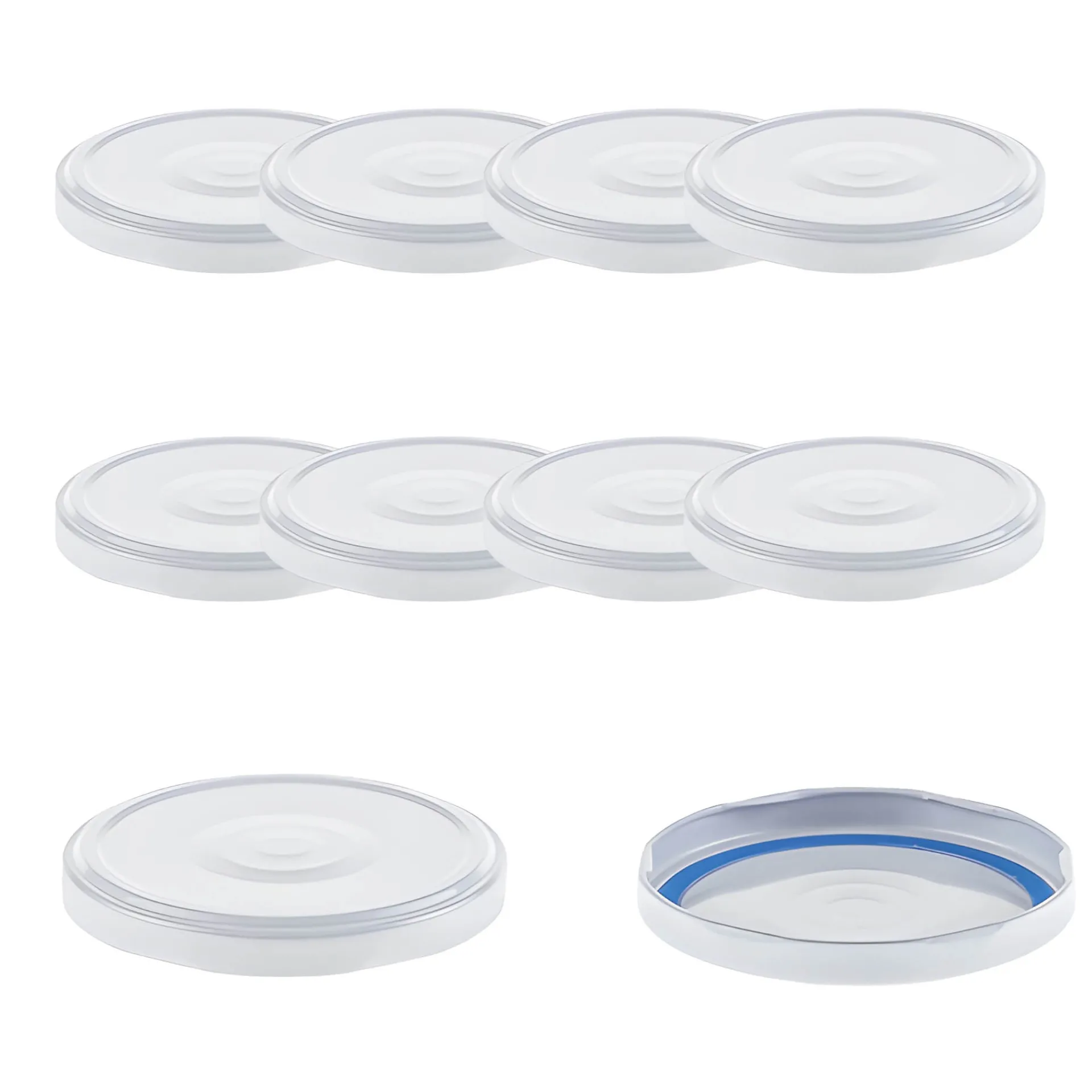 Twist-Off-Deckel|Blueseal Deckel|TO 82 weiß ster. mit Button BLUESEAL, 10 Stück