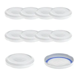 Blueseal Deckel|Twist-Off-Deckel|TO  66 weiß ster. mit Button BLUESEAL, 10 Stück