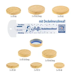 Blueseal Deckel|Twist-Off-Deckel|TO Verschlüsse Holzdekor BLUESEAL, 24er Set