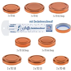 Blueseal Deckel|Twist-Off-Deckel|TO Verschlüsse kupfer BLUESEAL, 24er Set