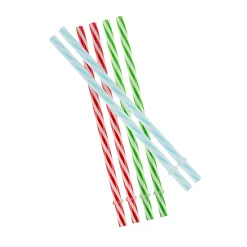 Saft & Sirup|Picknick-Zubehör|Trinkhalm wiederverwendbar 19 cm, Ø 7,7 mm, mehrfarbig, 6 Stück