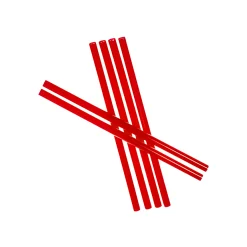 Feiern Und Feste|Trinkhalme|Trinkhalm wiederverwendbar 19 cm, Ø 7,7 mm, 6er Pack, rot