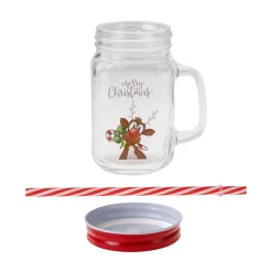 Feiern Und Feste|Winter|Trinkhalmglas 'Rentier' 500 ml