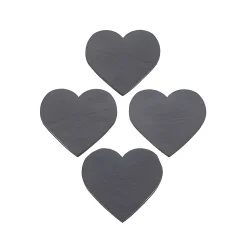 Hochzeit|Liebe|Untersetzer aus Schiefer 'Herz', 10 x 10 cm, 4 Stück