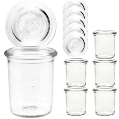 Giveaways|Picknick-Zubehör|WECK-Mini-Sturzglas 160 ml + Glasdeckel, 6er Set