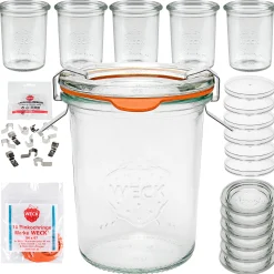 Giveaways|Erdbeerzeit|WECK-Mini-Sturzglas 160 ml mit Klarsichtdeckel, 6er Set