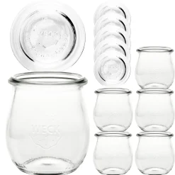 Giveaways|Picknick-Zubehör|WECK-Mini-Tulpenglas 220 ml + Glasdeckel, 6er Set