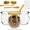 Feiern Und Feste|Picknick-Zubehör|WECK-Mini-Tulpenglas mit Bambusdeckel und Löffel, 3er Set