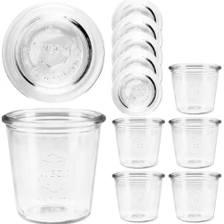 Picknick-Zubehör|Fingerfood|WECK-Sturzglas 290 ml hoch + Glasdeckel, 6er Set