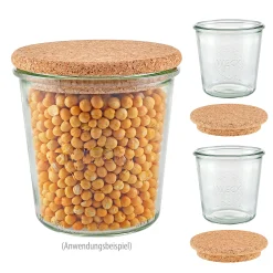 Aufbewahren|Weck-Sets|WECK-Sturzglas 580 ml mit Pilzkorken, 3er Set